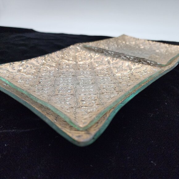Georges Briard Hollywood Regency Relish Dish Trays Double & Single Gold Textured - Picture 6 of 10